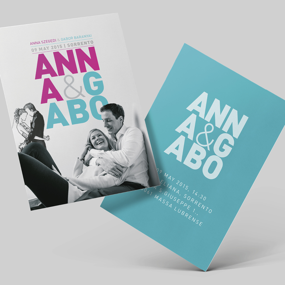 Anna és Gabo esküvői arculata (meghívó)